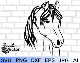 Horse Svg, Horse Cut File, Horse Head Svg, Animal Face Svg, Animal svg, Horse Love, Horse Clipart, Horse Vector, Equestrian