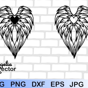 Wings Svg File, Heart Wings Cut file, Angel Wings Svg, Valentines Day, Winged Heart Png, Long Distance Relationship, Cricut, Love, Bundle