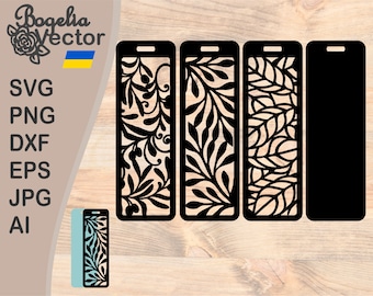 Leaf Bookmark SVG Cut Files, Paper Cut Template (Digital Download)