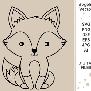 Baby Fox Svg file, Cut file, Baby Fox Svg, Cute Baby Fox, Woodland Animals, Forest Baby Animals Print, Svg Design, Cricut, Silhouette, Shirt