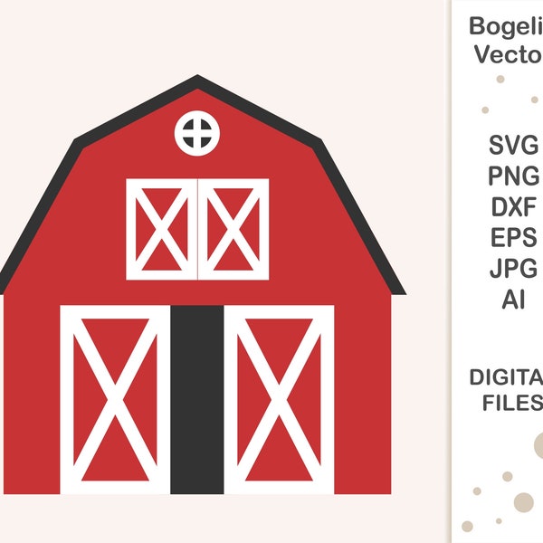 Old Red Barn Svg cut file, Farming, Farmhouse, Building, clipart, vector, png, eps, cricut, silhouette, svg for shirts, svg designs, cartoon