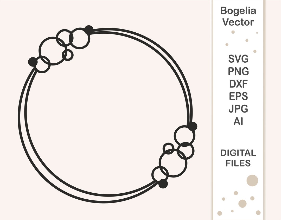 Bubbles Frame Svg, Circle Frame Svg, Svg Cut File, Wreath Border