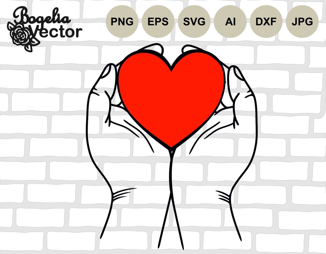 Heart With Hands Svg, Hands Cut File, Heart Svg, Hand Svg, Love