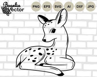 File Svg cervo, file taglio cervo, cervo bambino svg, cervo carino, animali selvatici, renna, cerbiatto, stampa animali selvatici, disegni di Natale