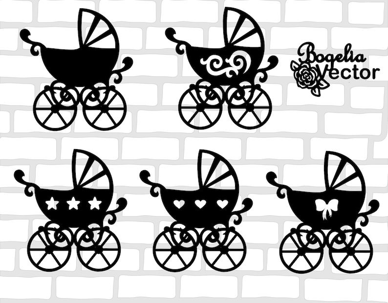 Download Pram SVG 2 Pram Outline Baby Stroller Newborn Pram | Etsy