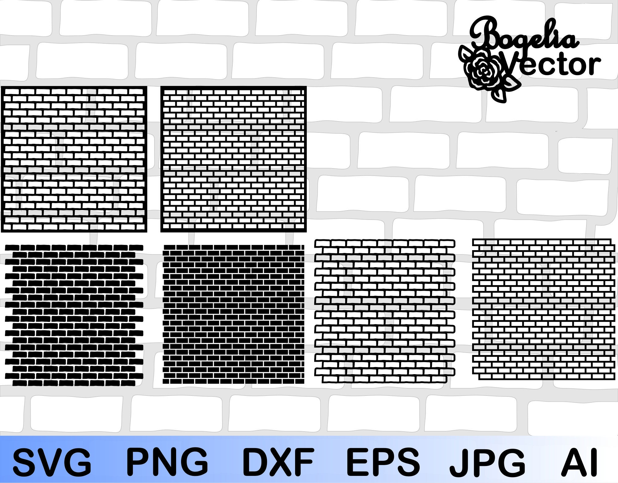 Brick Svg Cut File Stencil Template Svg Pattern Brick Wall Etsy