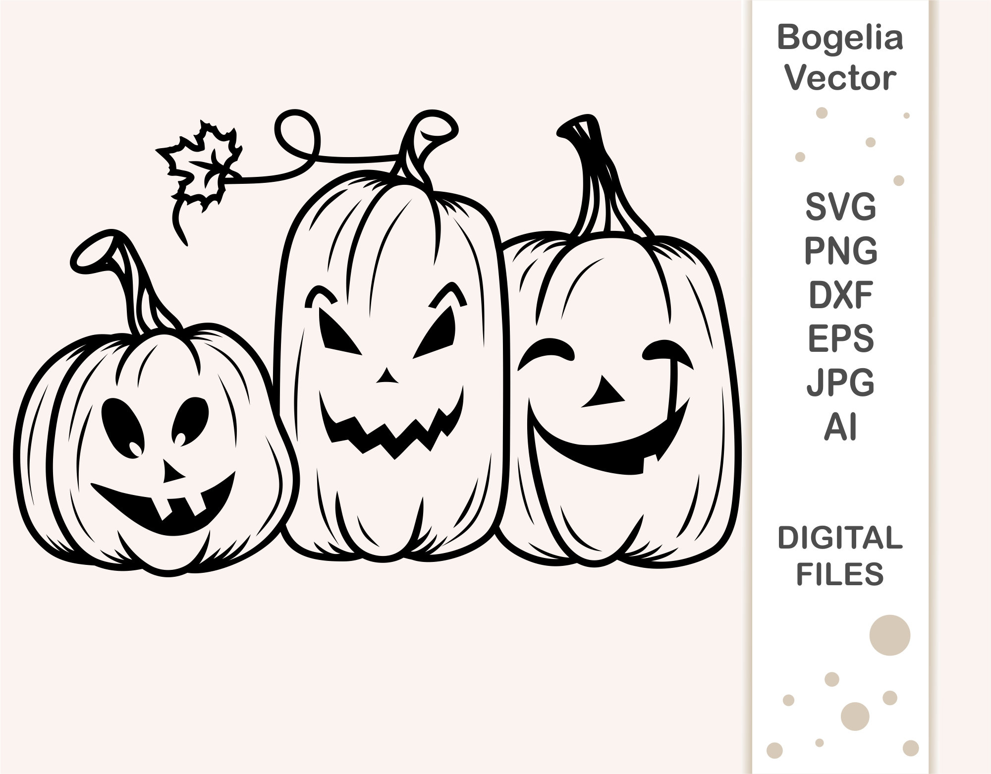 Jack O Lantern SVG, Pumpkin Clip Art, Jack O' Lantern Silhouette, Hand  Drawn Line Art, Halloween Cut File for Cricut, Halloween Stencil PNG 