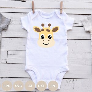 Cute Baby Giraffe Face Svg, Layered Cut File, Baby Animal Svg, Cricut ...
