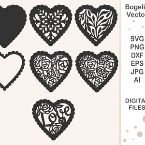 Arquivo de corte SVG de coração em camadas, perfeito para cartões de dia dos namorados, artesanato em papel, cartões-presente e projetos DIY, download instantâneo