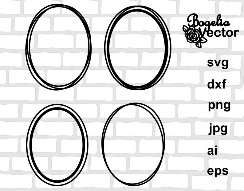 Oval Frame Svg File Oval Frame Cut File Double Frame Etsy