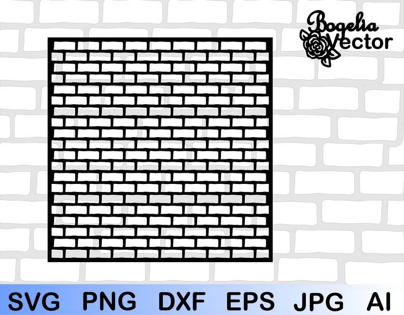 Brick Svg Cut File Stencil Template Svg Pattern Brick Wall Etsy