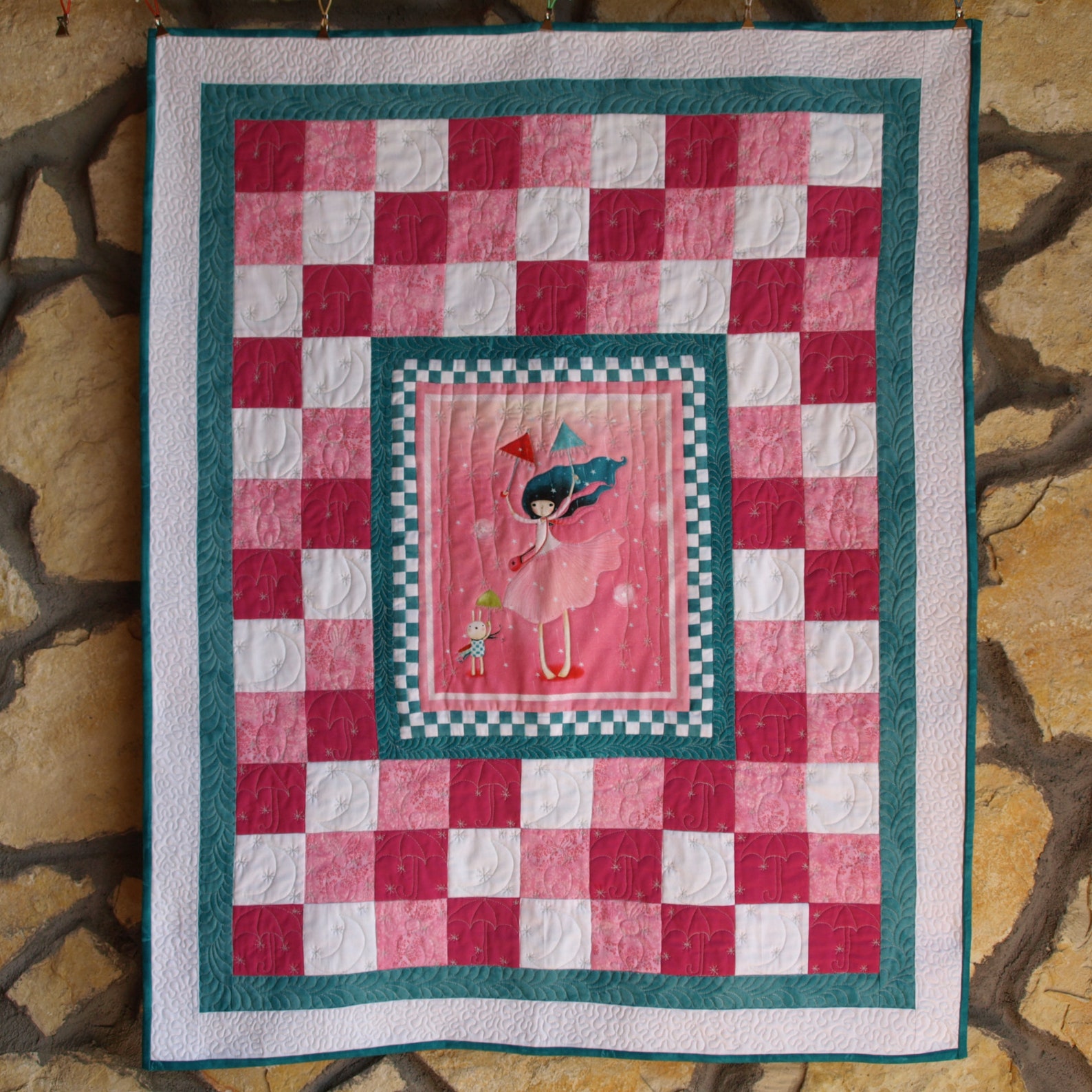 Guardian Angel Blanket made With Patchwork and Quilting Etsy Denmark