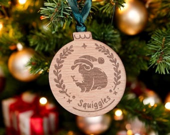 Personalised Guinea Pig Christmas Ornament – Custom Pet Holiday Decoration, Handmade Festive Keepsake for Animal Lovers