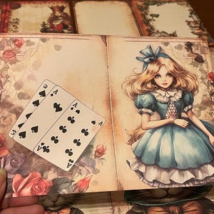 20 Blatt A5 retro Alice im Wunderland Papier für Scrapbooking Junk Journal Ephemera.