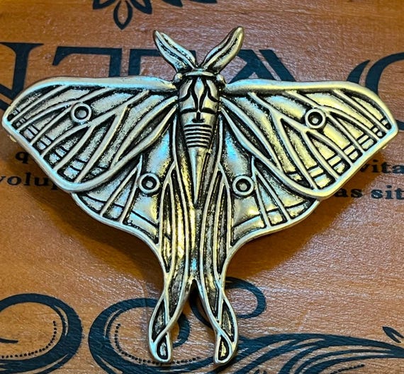 Silver Luna Moth Hair Clip Gothic Jewelry Butterfly. - Etsy display picture 2
