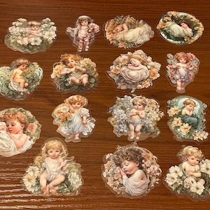 15 doppelte (30 Stück)vintage style Märchen Aufkleber für Scrapbooking Journals Tagebücher Notebook Kostenloser Versand nur für uk und Irland.