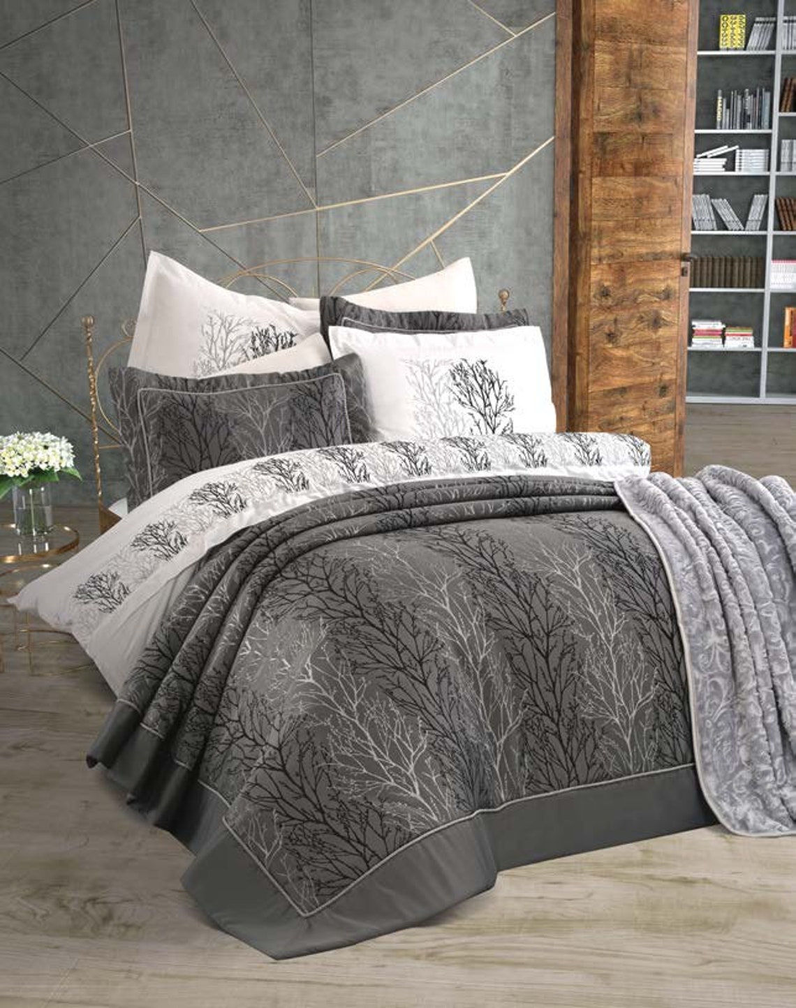 New Turkish Bedding Set 11 Pcs / Redlavi Camelia Dowry Bed Set Etsy