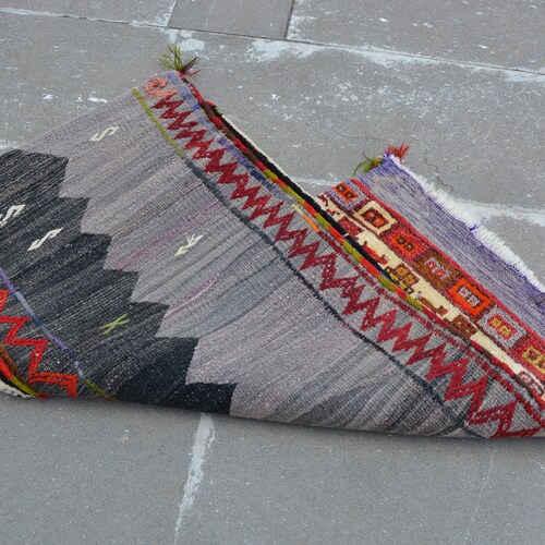 Turkish shops Doormat Rug 2x3 | 1940s Vintage Rug | Hand-Knotted Konya Rug