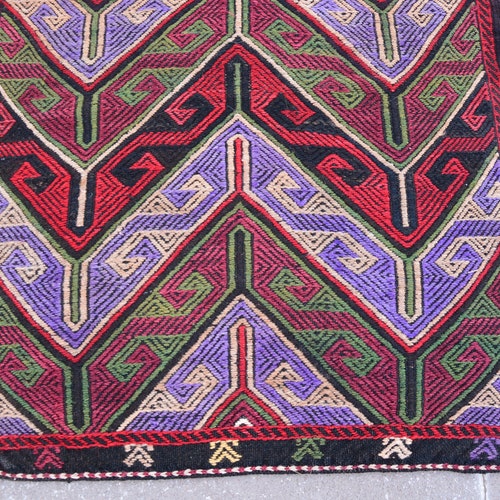 Worn Kilim Rug 3x4 | Nomadic Cicim Kilim | popular Turkish Kilim Rug | Vintage Flatweave Rug