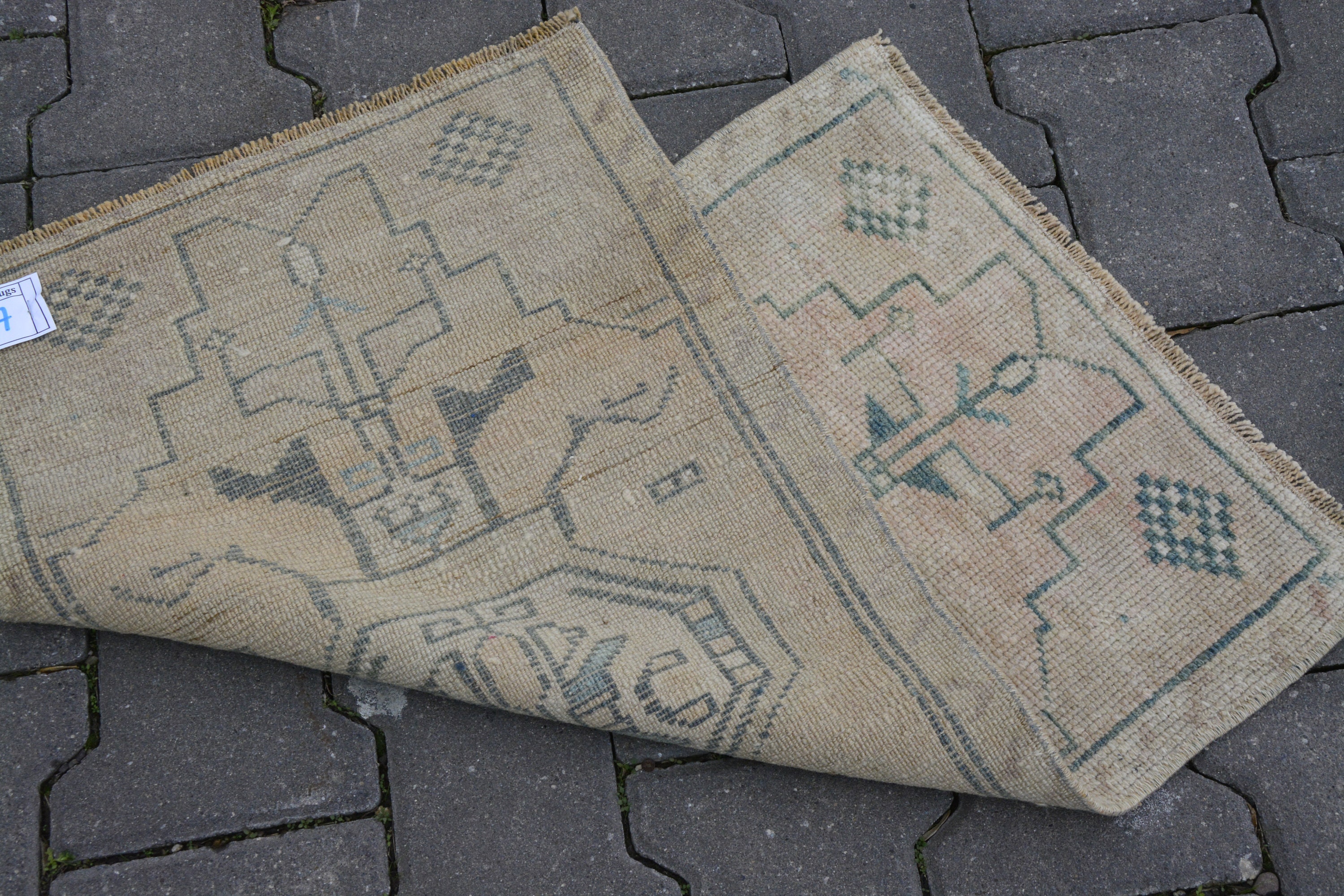 Muted Door Mat 1x3 Faded Turkish Rug Worn Doormat Rug Etsy UK