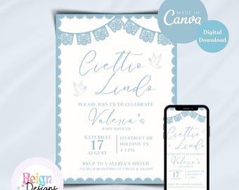 Cielito Lindo Baby Boy Shower Invitation Boy Papel Picado Mexican
