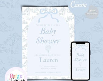 Grand Millenial Baby Shower Invitation Template