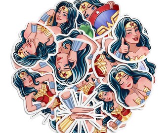 Wonder Woman art 25 pcs Sticker set Vinyl Car Decal Comics character Fanart sticker pack Girlish stickers Phone decal Random stickers Unique