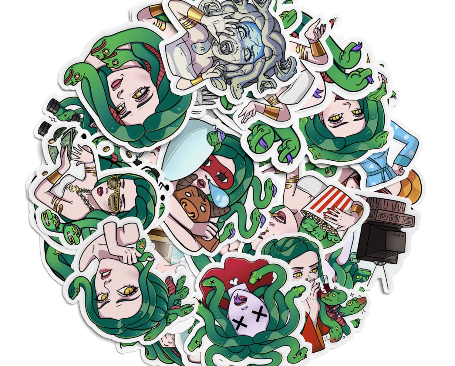 Medusa Gorgon 35 Pcs Sticker Pack Kawaii Stickers Girl Etsy