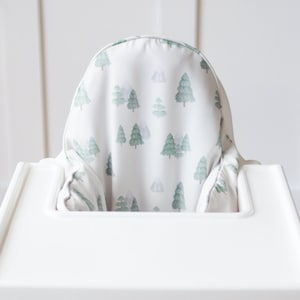 Pine Trees & Mountains Cushion Cover for the IKEA Antilop Highchair - Wipeable IKEA Antilop Cushion Cover with Inflatable Cushion Insert Boy
