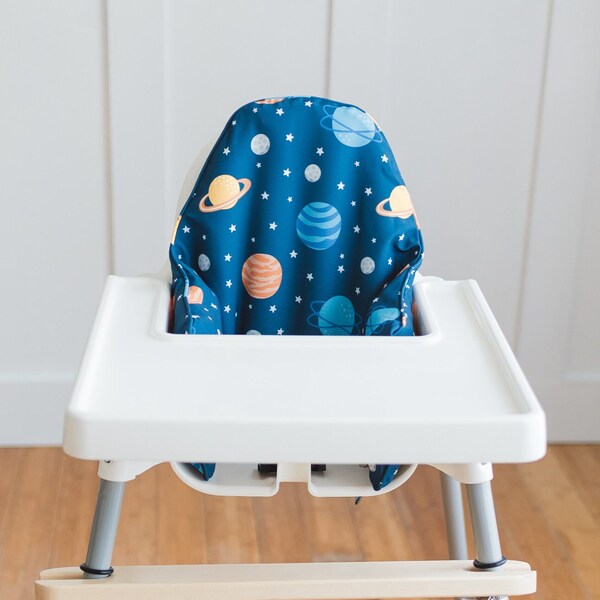 Weltraum Kissenbezug für den IKEA Antilop Hochstuhl - Planets Abwischbarer IKEA Antilop Kissenbezug mit aufblasbarem Kisseneinsatz