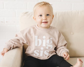 BIG SIS Graphic  Crewneck Sweatshirt - Big Sister Sweatshirt - Baby Toddler Girl Clothes - Big Sister Sweatshirt Shirt Outfit Top
