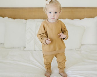 Solid Bamboo Jogger Set - Sweatshirt & Jogger Pants Set - Baby Boy Clothes - Neutral Baby Clothes - Bamboo Daywear Set - 2pc Set - Baby Girl