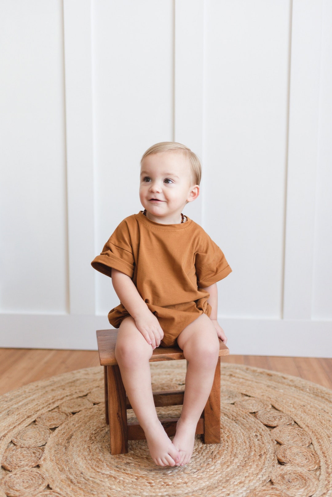 Neutral Baby Oversized Tshirt Romper Shortsleeved Bubble Romper Baby