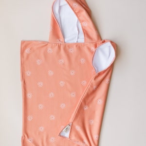 Orange Sun Kids Beach Towel Poncho Baby Toddler Girl Boy Neutral Hooded Beach Towel Microfiber Bath Towel image 4