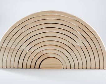 Unfinished Wooden Rainbow Stacker 