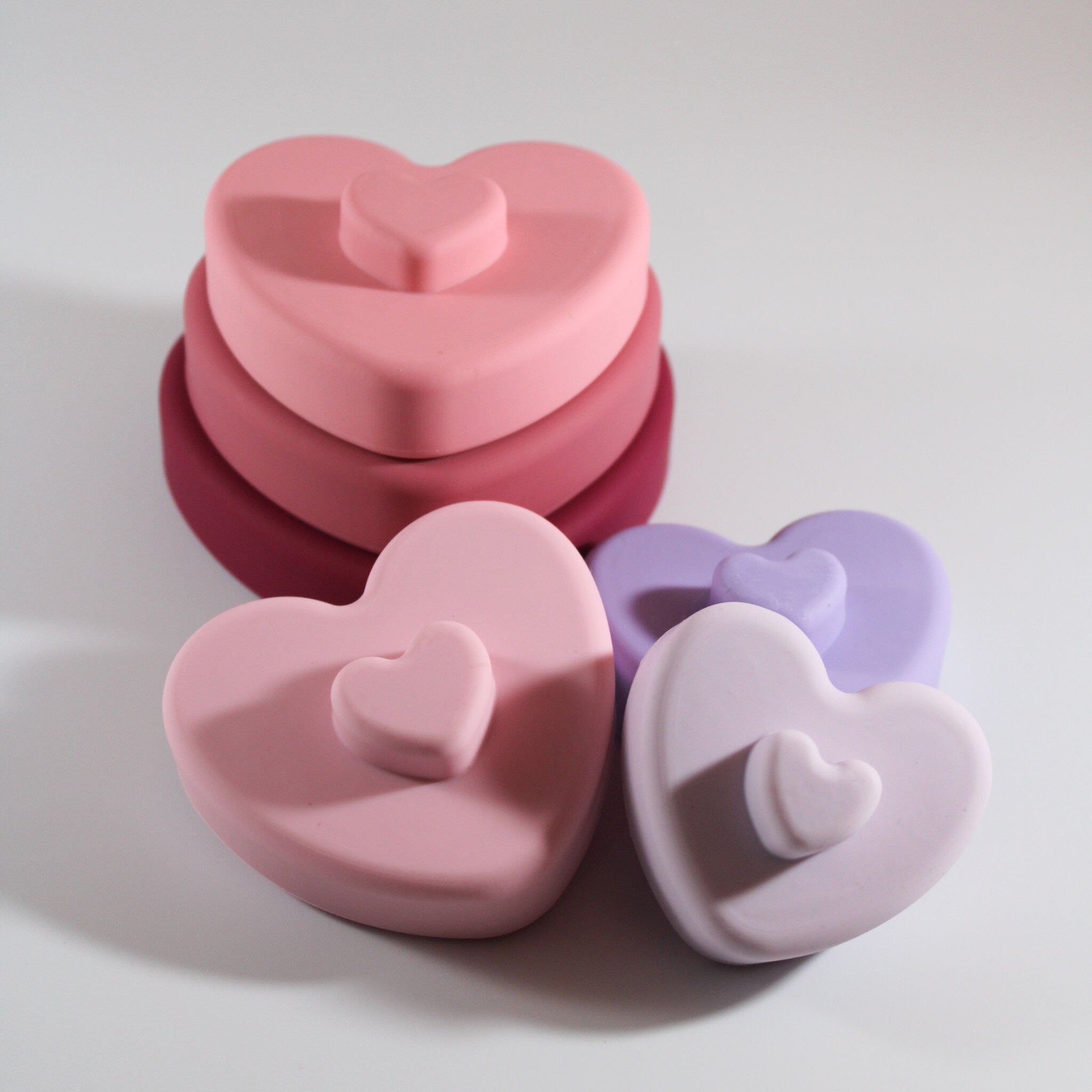 Silicone Heart Stacking Toy Heart Baby Toy Minimalist Baby Etsy