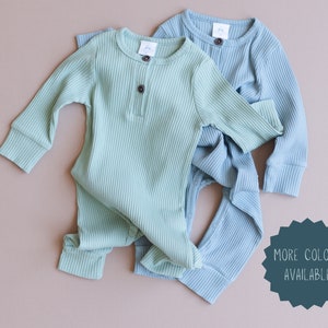 Ribbed Baby Romper - Baby Boy Clothes - Neutral Baby Outfit