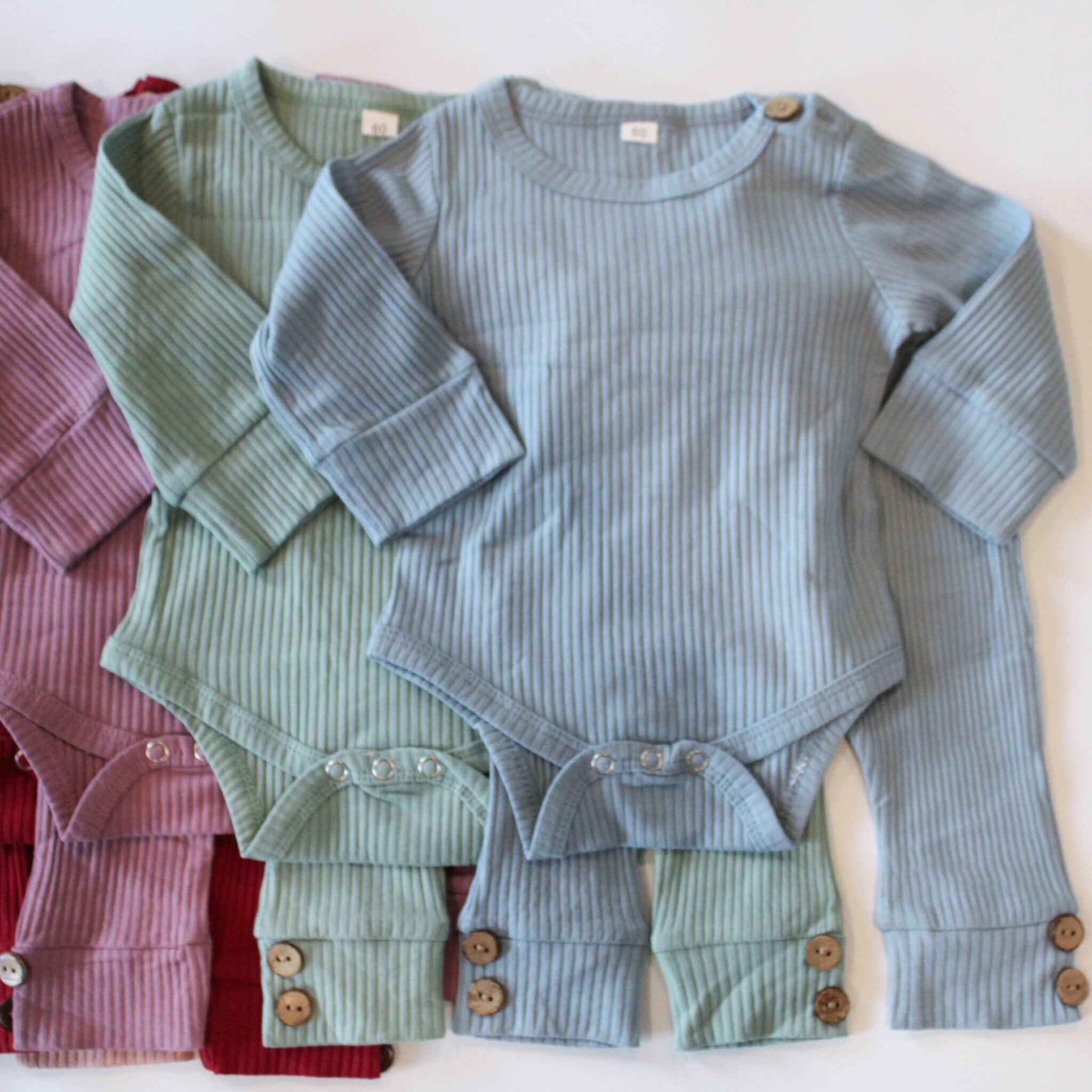Ribbed Baby Outfit Set Neutral Baby Clothes Ribbed Shirt & Etsy