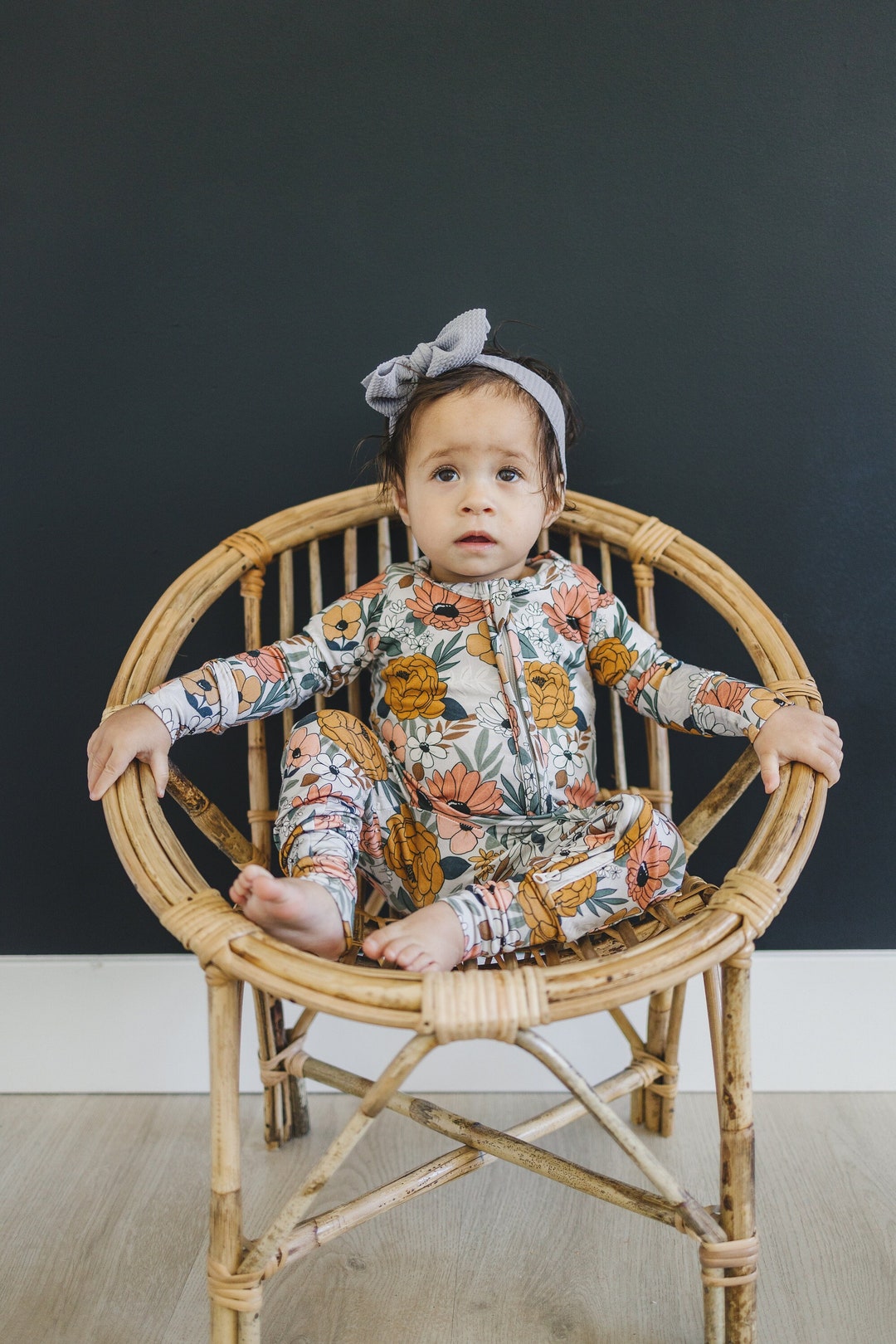 BOHO FLORAL Bamboo Zippy Romper Bamboo Baby Pajamas Fall Bamboo Zipper ...