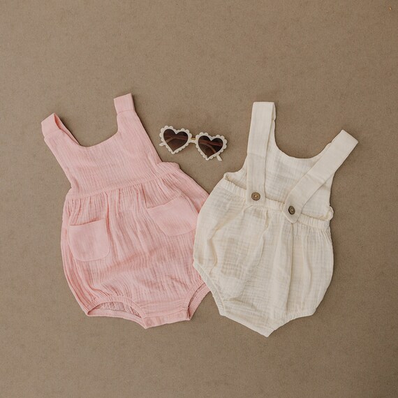 Organic Cotton Muslin Bubble Romper Baby Girl Romper Baby Girl