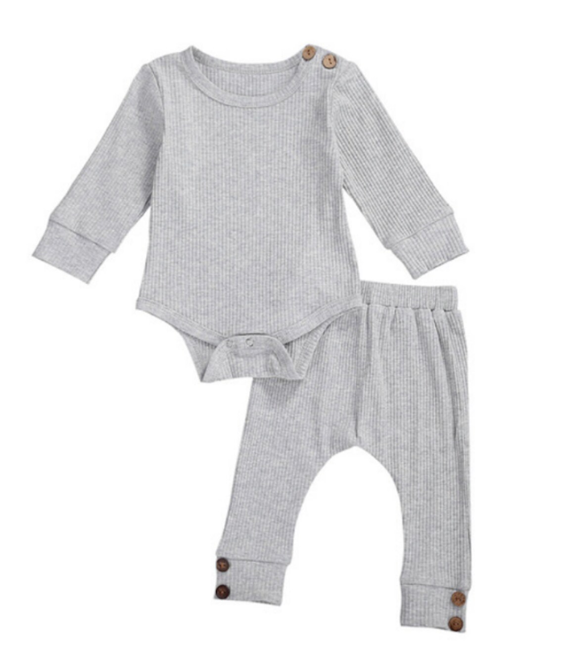Ribbed Baby Outfit Set Neutral Baby Clothes Ribbed Shirt & Etsy