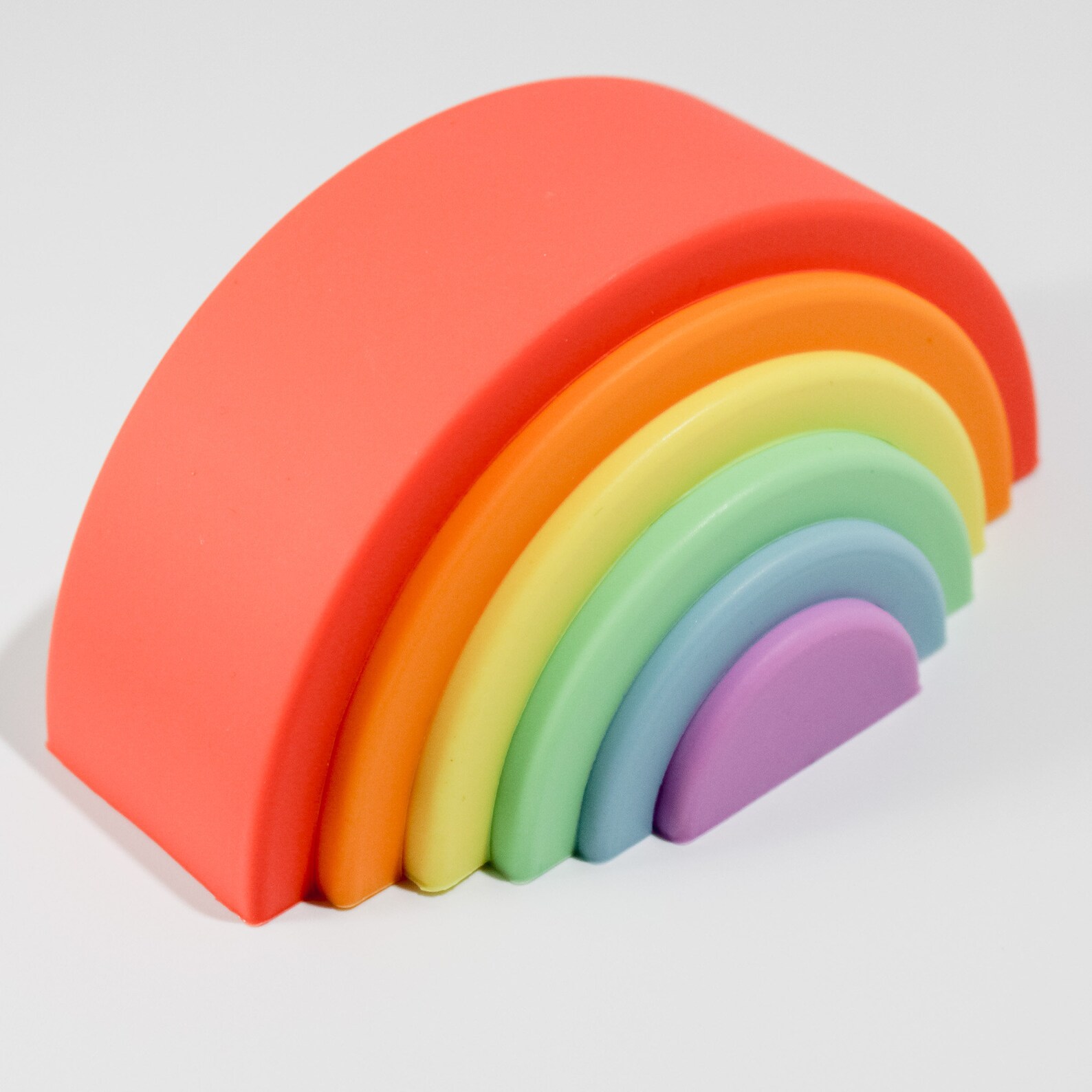Rainbow Silicone Stacking Toy Silicone Rainbow Stacker Toy Etsy