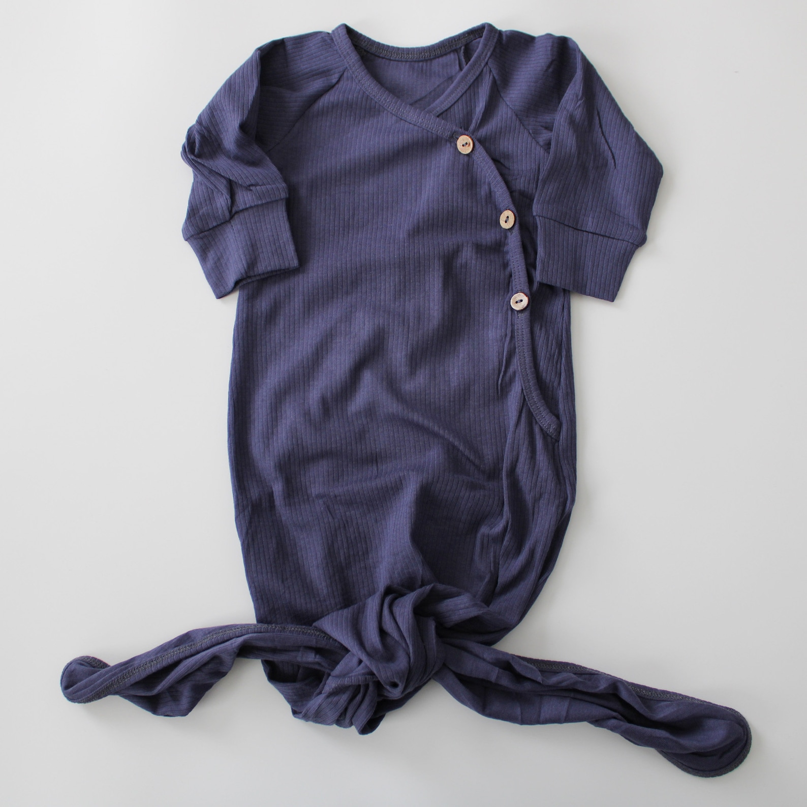 Baby Knotted Gown Knotted Baby Gown Ribbed Baby Gown Etsy