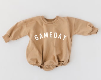 GAMEDAY Oversized Sweatshirt Romper - Voetbal Baby Sweatshirt Bubble - Herfst Sweatshirt - Baby Boy Kleding Outfit - Basketbal - Sport