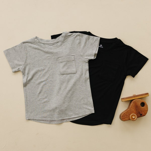 Bamboo Pocket Tee - Summer Baby Clothes - Baby Boy Tee - Bamboo Daywear - Baby Girl Clothes - Neutral Baby Clothing - Bamboo Outfit Tee Top