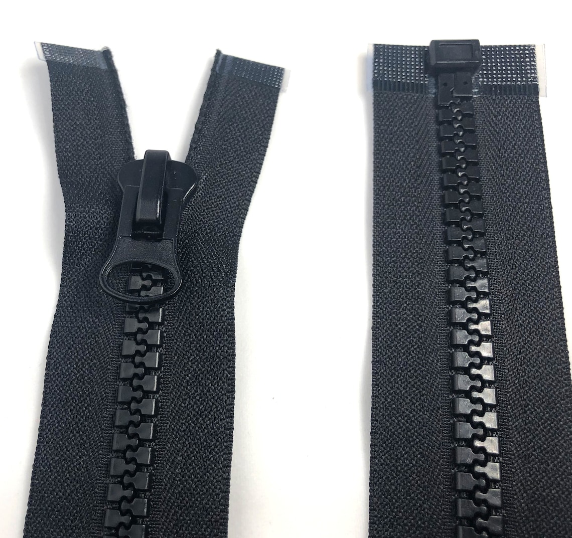 ADS Zipper Heavy Duty Black Chunky No.8 Plastic Zip 8 Open Etsy