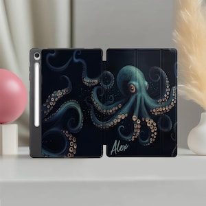 Octopus Case for Samsung S10 FE Tablet Cover S11 Ultra A11 + Galaxy tab 2025 Custom A7 S3 S2 9.7 S9 Plus S8 S6 lite S5e Name Personalized