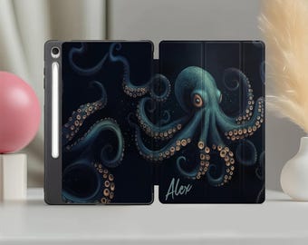 Octopus Case for Samsung S10 FE Tablet Cover S11 Ultra A11 + Galaxy tab 2025 Custom A7 S3 S2 9.7 S9 Plus S8 S6 lite S5e Name Personalized