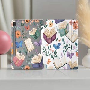 Books and flowers Case for Samsung Galaxy S2 9.7 11 inch tablet Samsung tab S4 S8 Ultra S6 stand 10.1 A8 S9 2022 fish tab S7 case A8 10.5 in