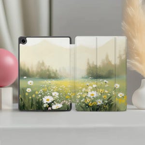 Daisy Meadow Samsung Galaxy Tab Case S11 S10 Ultra S9 FE + S8 S7 S6 Lite A11 Plus A9 A8 A7 S5e S4 S3 S2 10.1 in Tablet Trifold Cover Floral